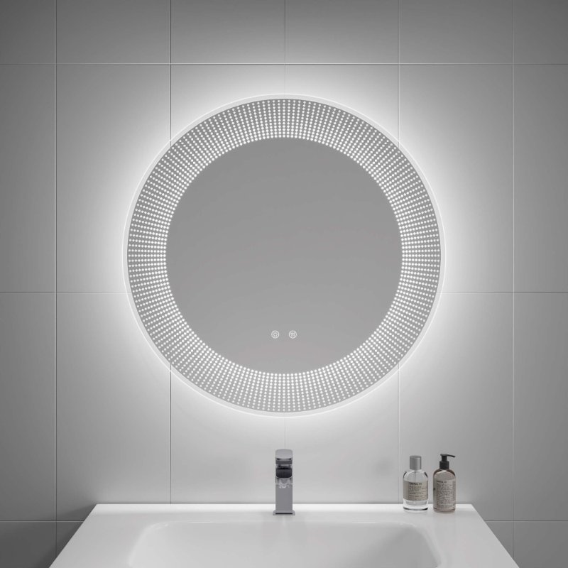 DP528-Y Round Frameless LED Bathroom Mirror