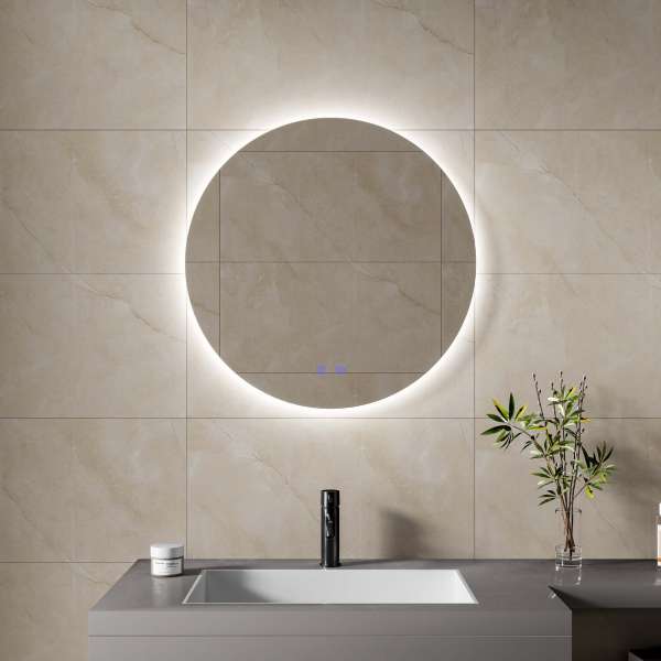 24 Inch Round Backlit Led Bathroom Mirror